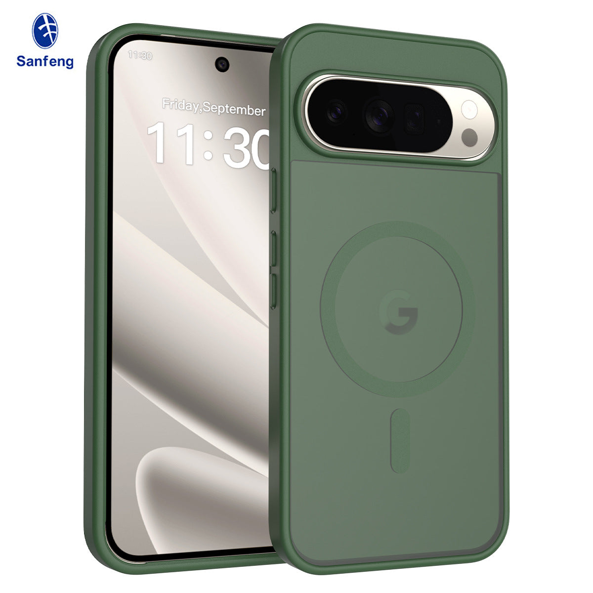 Magnetic Frosted Translucent Case Compatible with Google Pixel, Thickened Shockproof TPU Anti-Fall Protective Cover