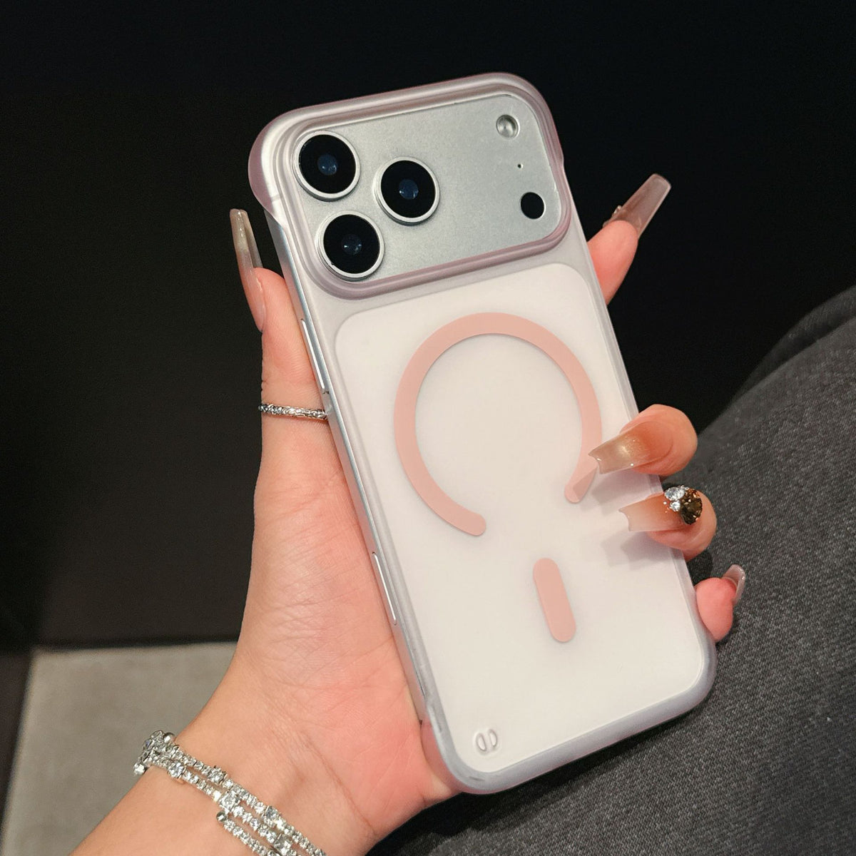 Ultra-Thin Frameless Magnetic PC Case for iPhone 17 16 15 14 13 Pro Max - Frosted Matte Translucent Slim Cover with Heat Dissipation & Drop Protection