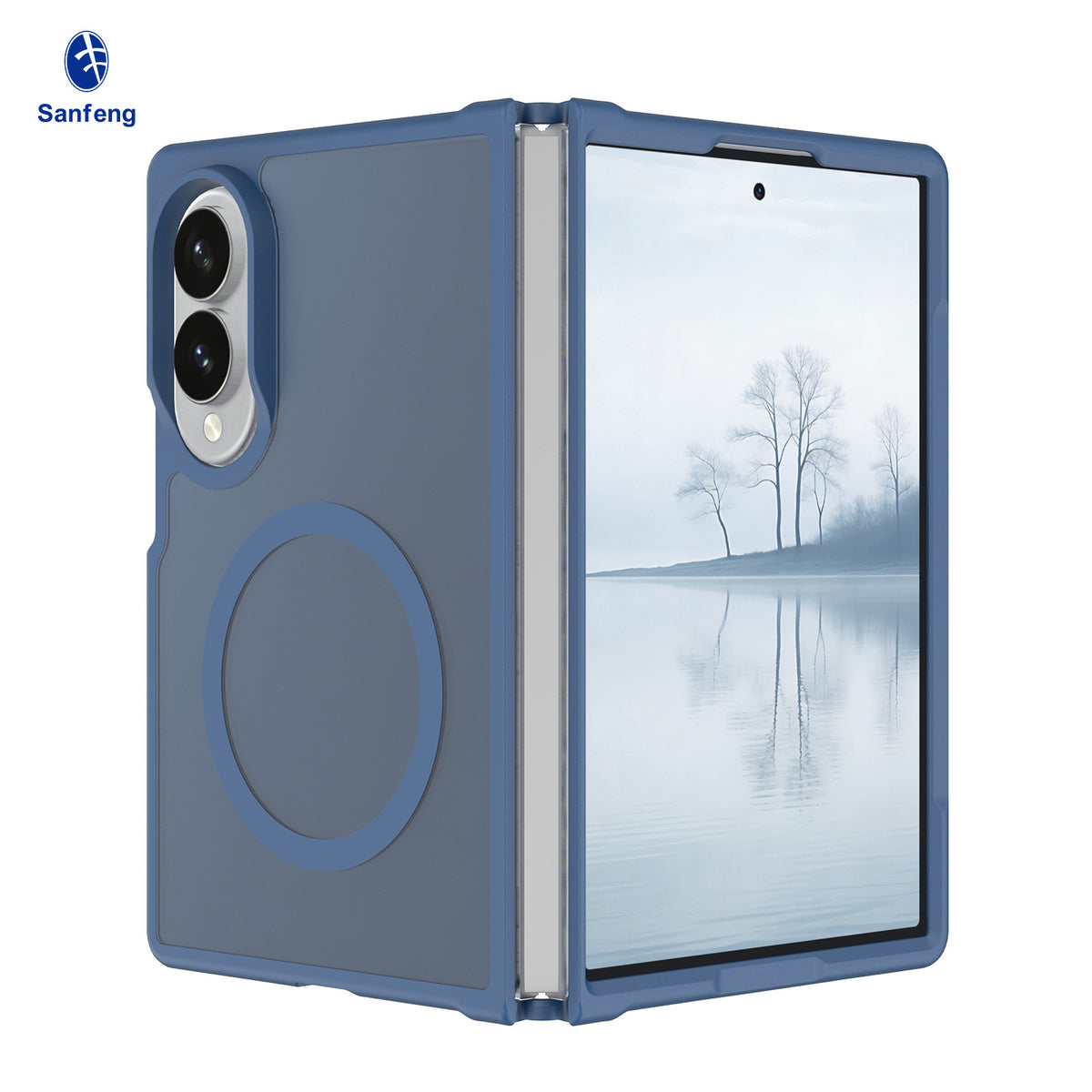 Sanfeng Magnetic Skin-Feel TPU Protective Phone Case for Samsung Z Fold Series - Slim Anti-Drop Foldable Cover