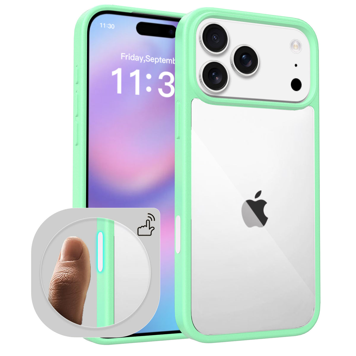 Clear Frosted TPU Shockproof Phone Case with Magnetic Feature for iPhone Series, Anti-Fingerprint Protective Cover