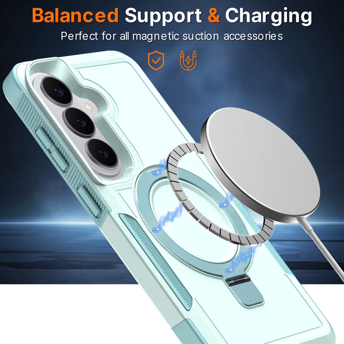 Magnetic Phone Case with Invisible Rotating Stand for Samsung Galaxy S25 S24 S23 Ultra Plus, Frosted TPU Anti-Fall Matte Protective Cover