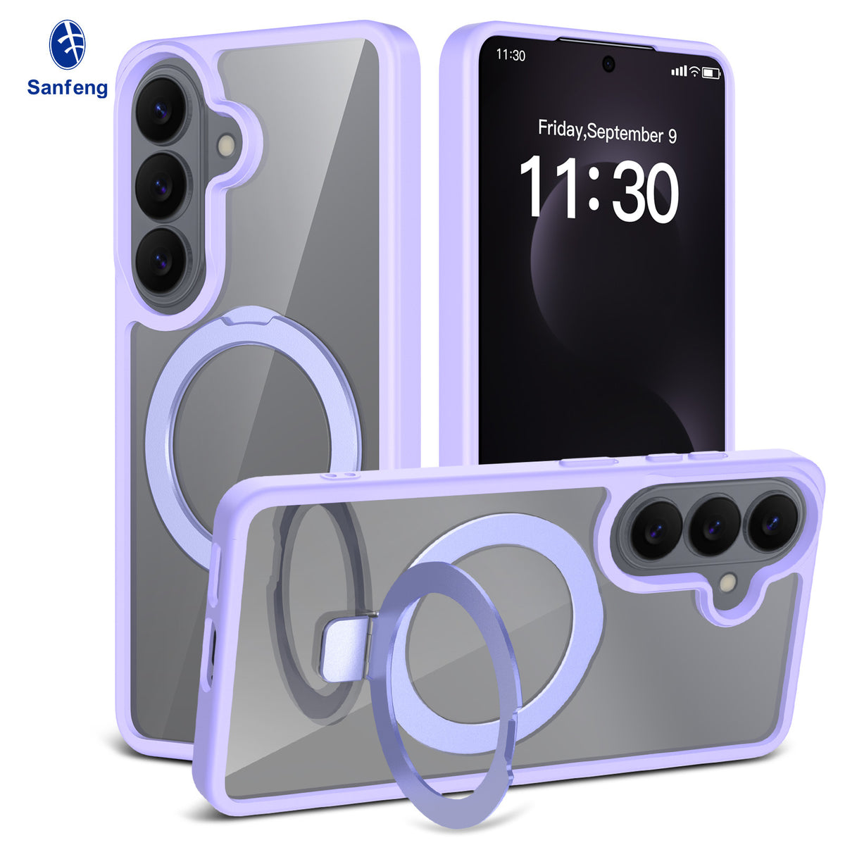 Magnetic Frosted Shockproof Stand Phone Case for Samsung Galaxy S25 S24 S23 Ultra Plus, Slim TPU Anti-Fingerprint Protective Cover with Invisible Kickstand