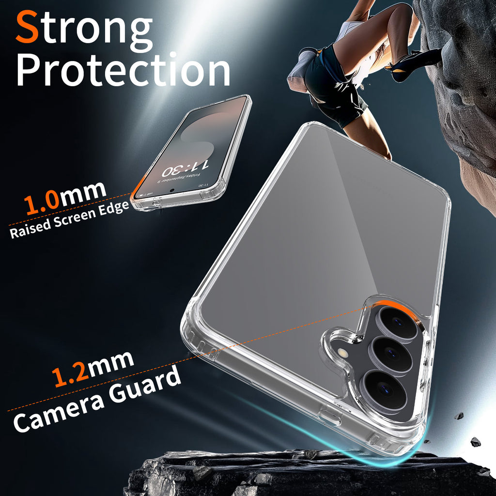 Clear Protective Case for Samsung Galaxy S25 Ultra S24 Plus S23 FE, Anti-Scratch TPU Shockproof Transparent Phone Cover