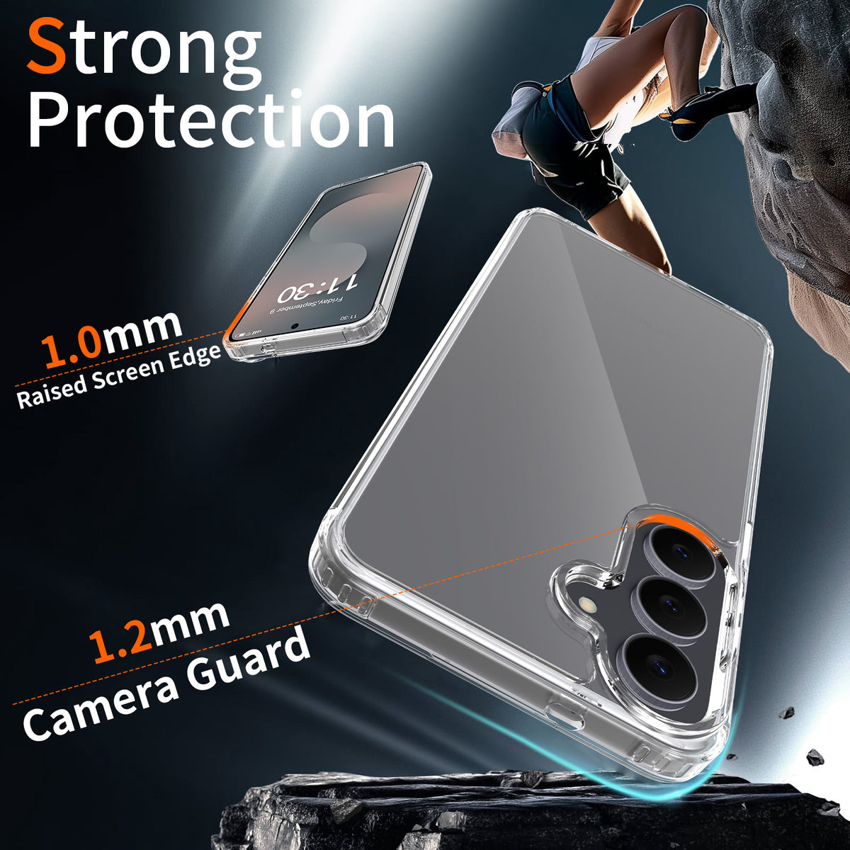 Clear Protective Case for Samsung Galaxy S25 Ultra S24 Plus S23 FE, Anti-Scratch TPU Shockproof Transparent Phone Cover