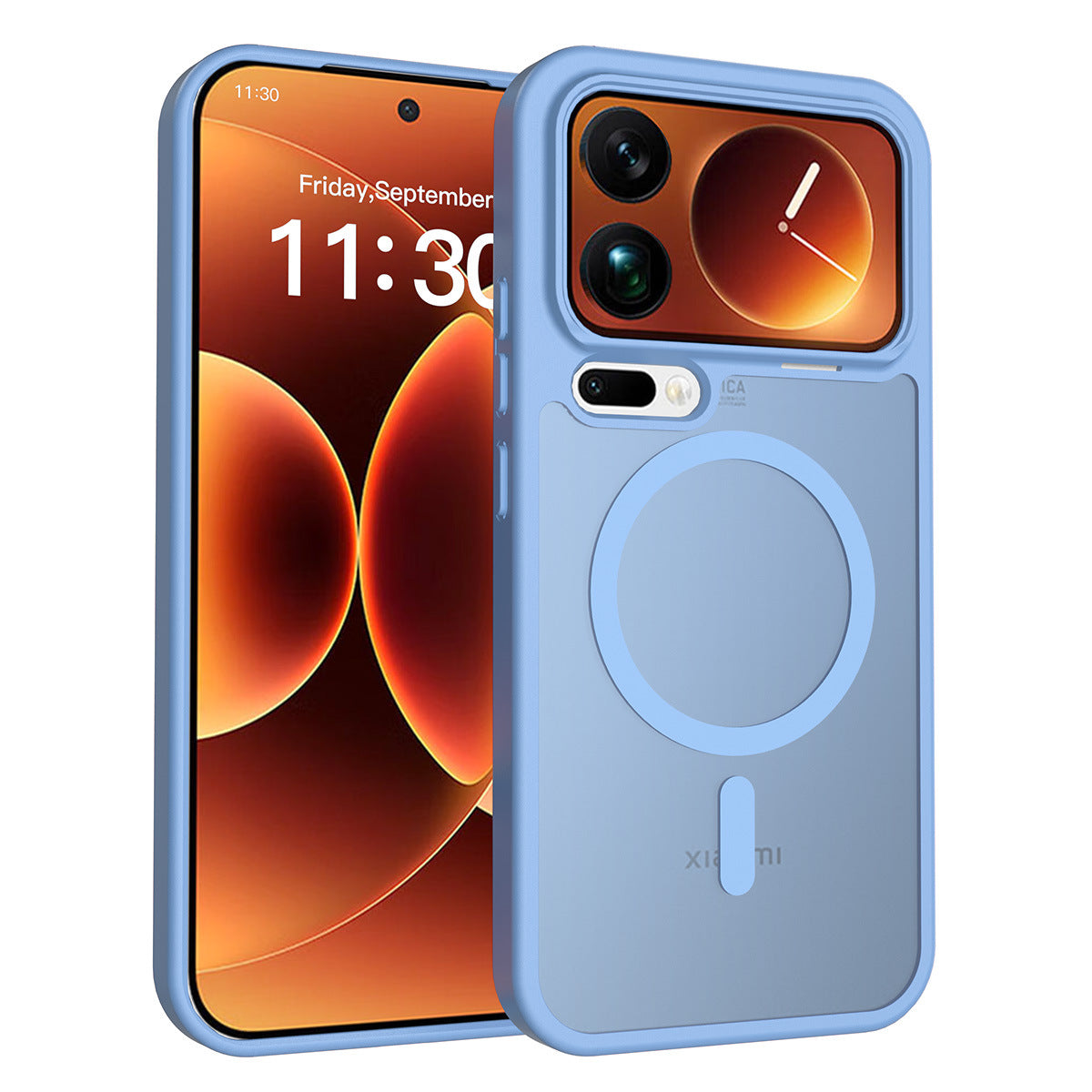 Magnetic Semi-Transparent Skin-Feel Phone Case for Xiaomi - Anti-Fall TPU Protective Cover, Brown