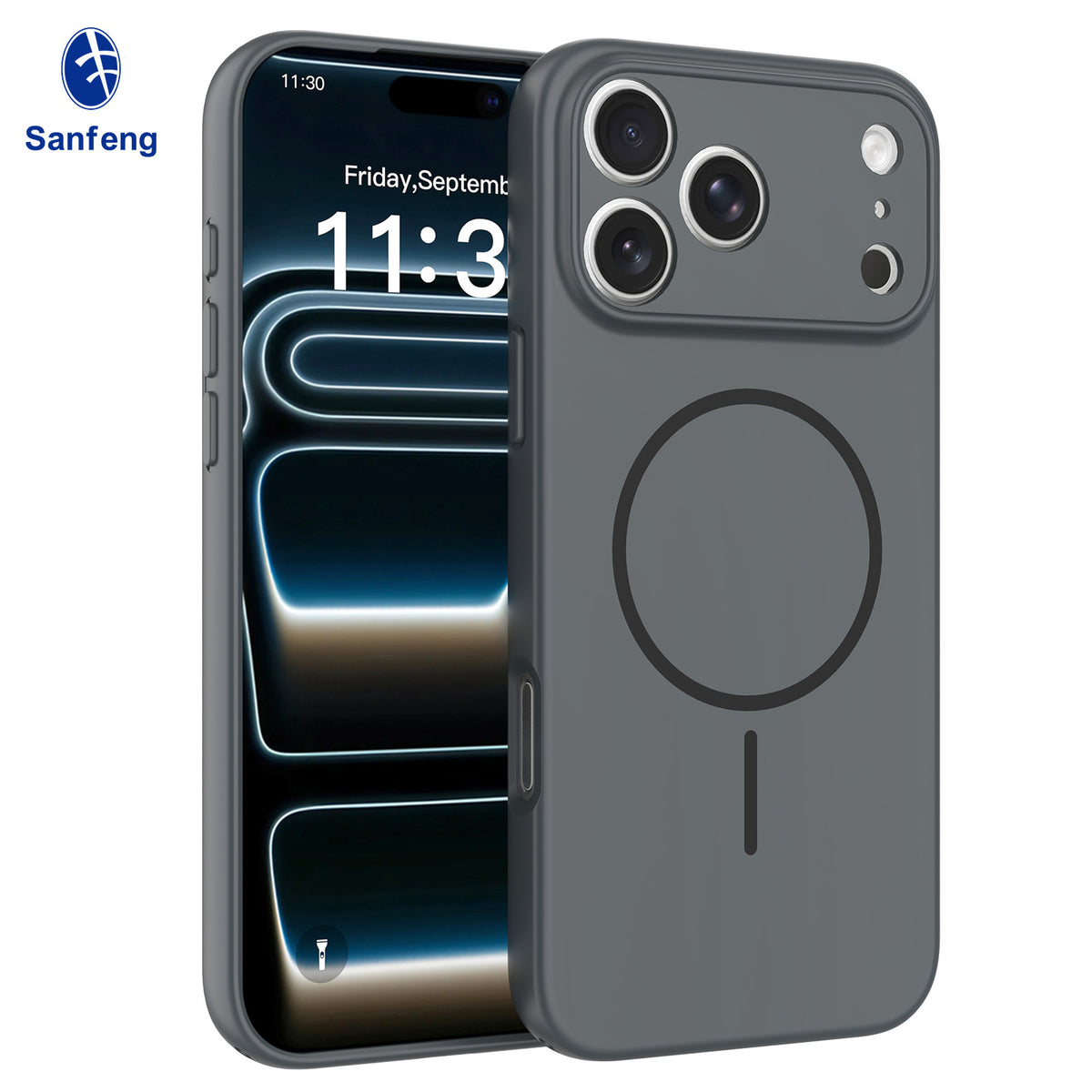 Magnetic Matte Silicone Phone Case with Lanyard Hole for iPhone 17 16 15 Pro Max Anti-Fall Protective Cover