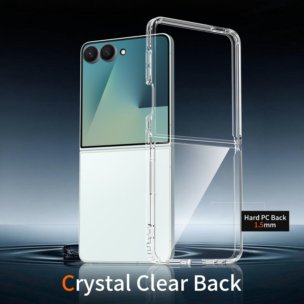 Clear TPU Shockproof Case Compatible with Samsung Galaxy Z Flip 7 and Z Flip 6, Transparent Two-Piece Folding Anti-Drop Protective Cover