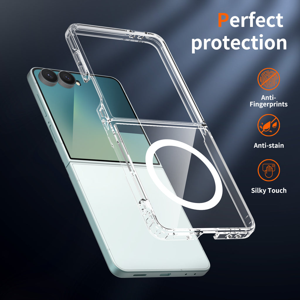 Clear Magnetic Protective Case Compatible with Samsung Galaxy Z Flip and Fold Series, Anti-Fall TPU Transparent Folding Phone Cover