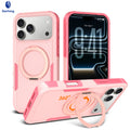 Sanfeng Magnetic Silicone Phone Case with Invisible Kickstand, Anti-Drop Protective Cover for iPhone