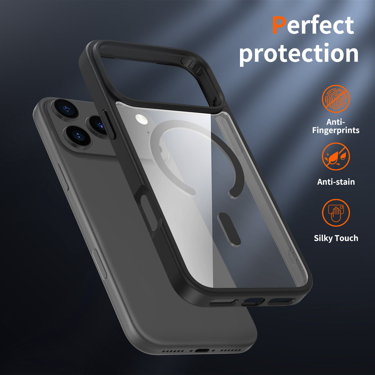 Translucent Matte Magnetic Phone Case for iPhone 17 16 15 Pro Max Plus Air, High-Quality TPU Anti-Fall Protective Soft Cover
