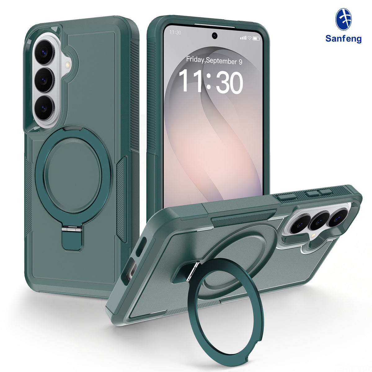 Magnetic Phone Case with Invisible Rotating Stand for Samsung Galaxy S25 S24 S23 Ultra Plus, Frosted TPU Anti-Fall Matte Protective Cover