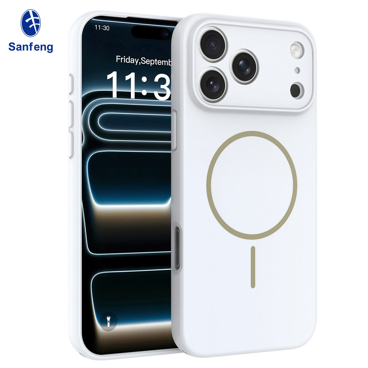 Matte Magnetic Full-Cover Silicone Protective Case with Lanyard Hole for iPhone 17 / 16 / 15 Series, Shockproof Anti-Drop Cover