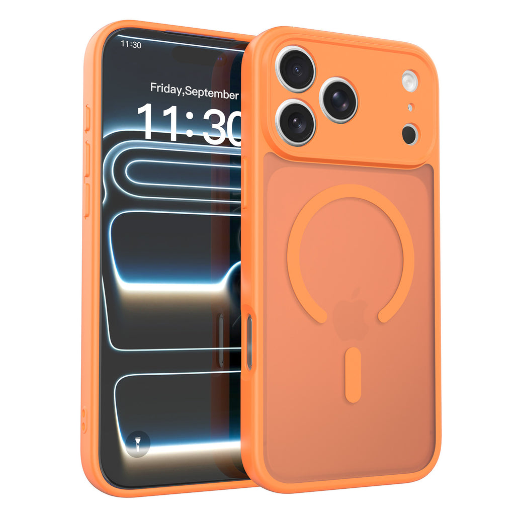 Magnetic Skin-Feel TPU Phone Case for iPhone 17 Pro Max, 16 Pro Max and 15 Pro, Slim Anti-Fingerprint Protective Cover