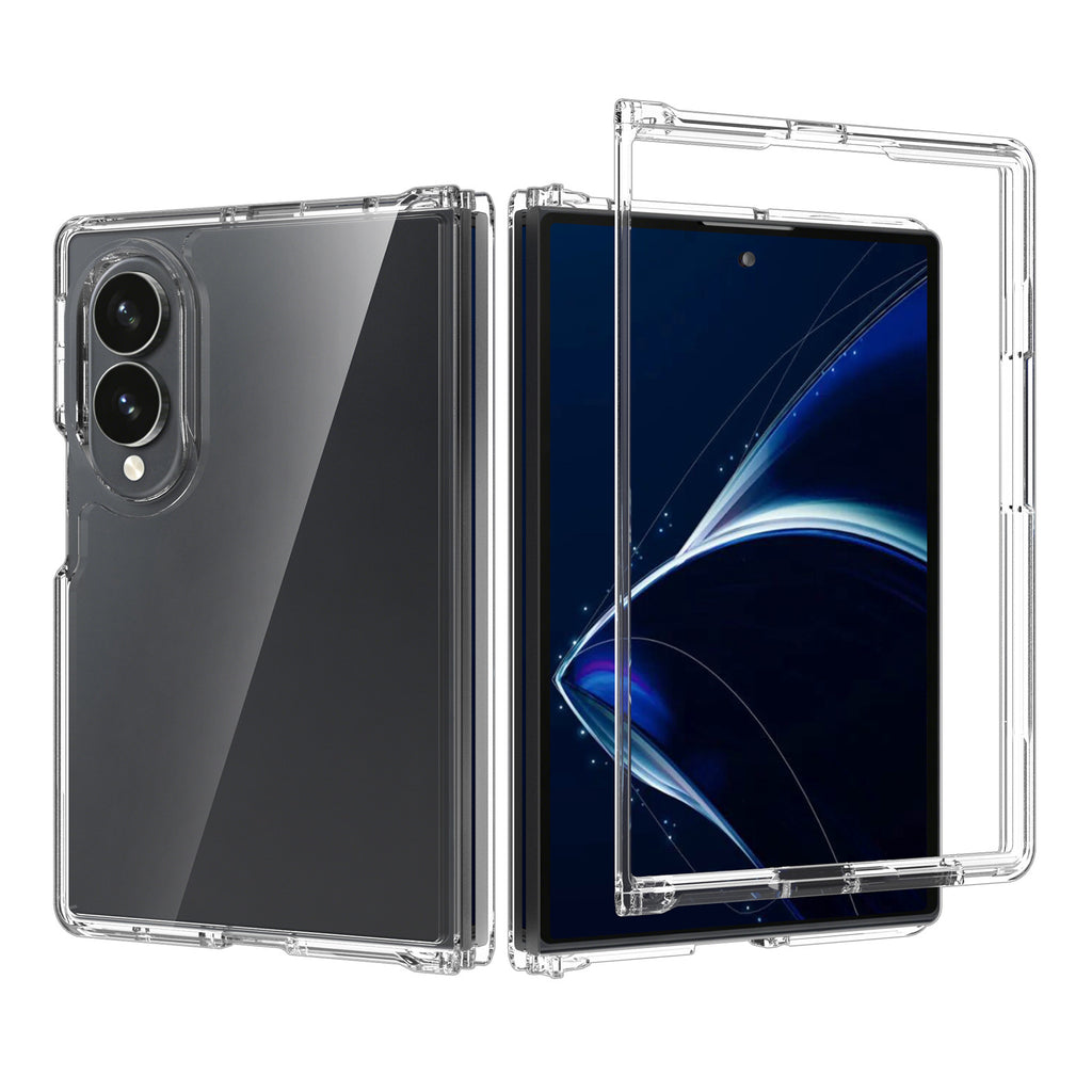 Clear Transparent Phone Case Compatible with Samsung Galaxy Z Fold, Slim TPU Anti-Drop Protective Folding Cover