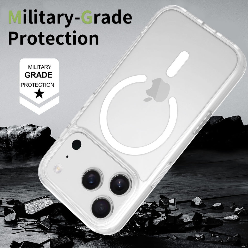 Magnetic Frosted Translucent Case for iPhone 16 & 17 Series, Shockproof Anti-Fall Protective Cover with Camera Button Support