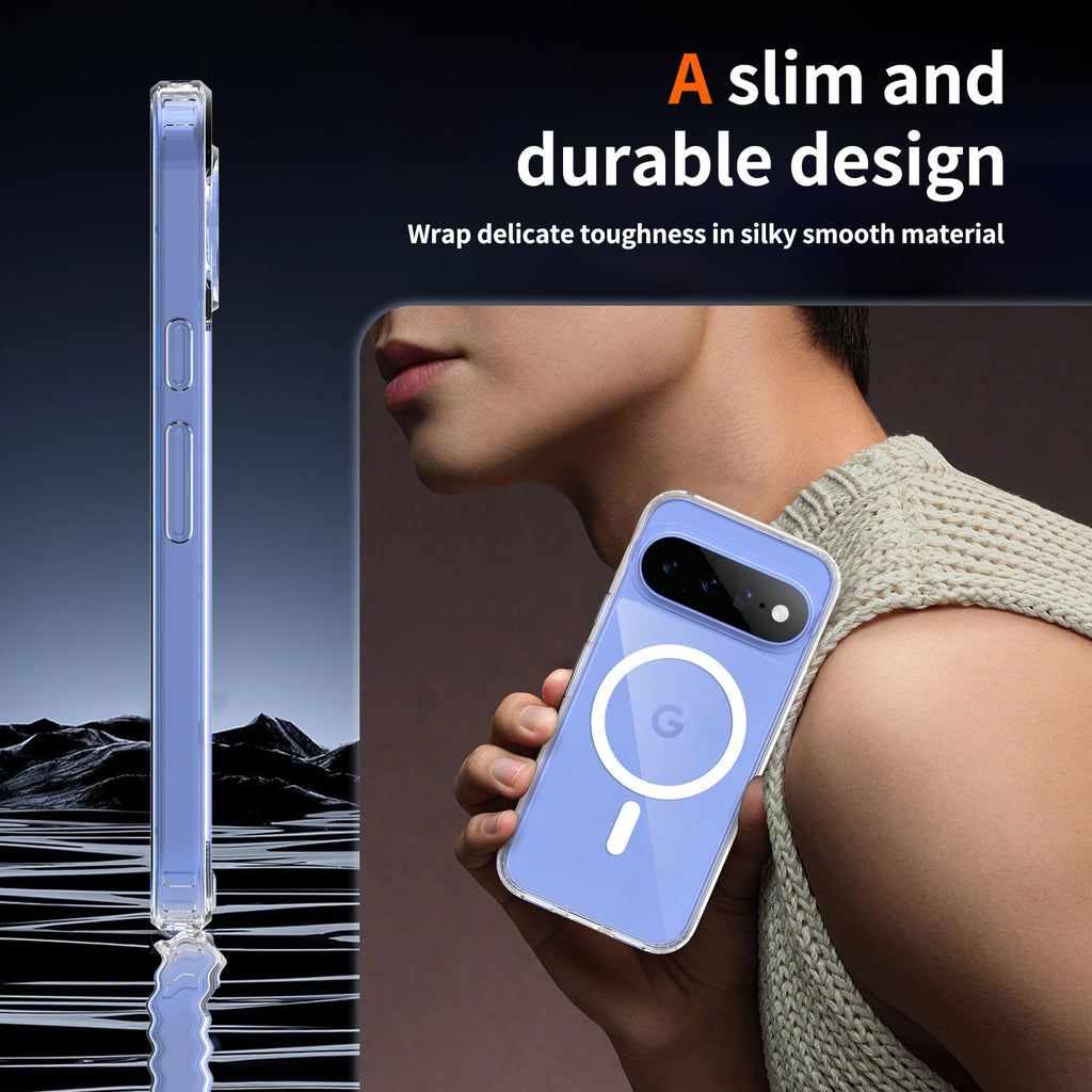 Magnetic Clear Phone Case for Google Pixel - Anti-Yellowing TPU Shockproof Protective Cover