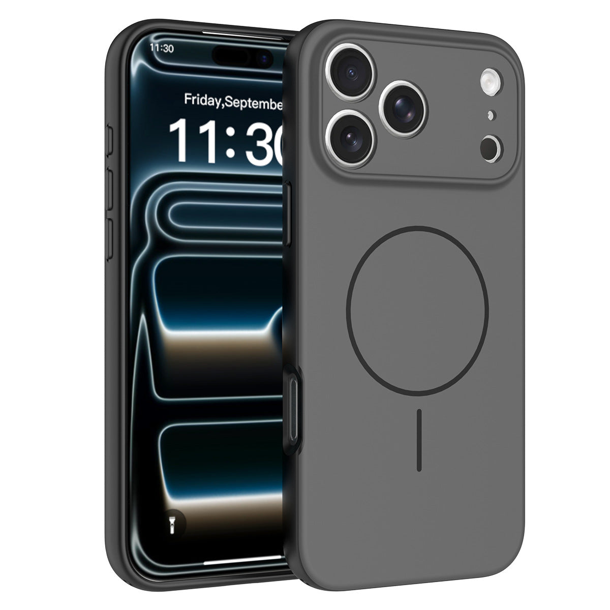 Matte Magnetic Phone Case for iPhone 16 & 17 Series, Two-in-One TPU Protective Cover with Lanyard Hole, Brown Dual-Tone