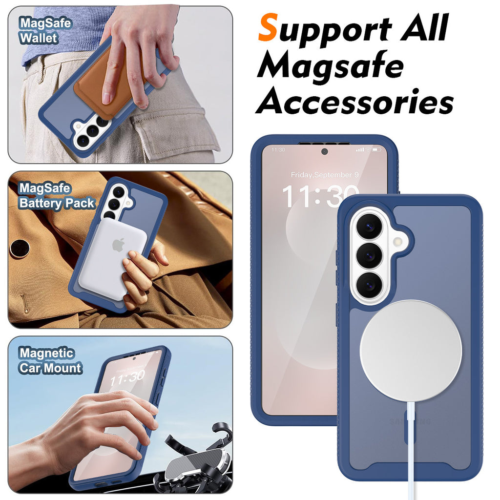 Magnetic Clear Anti-Fall TPU Phone Case Compatible with Samsung Galaxy S25 Ultra S24 Plus S24 FE