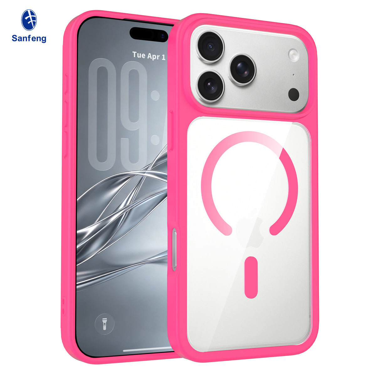 Sanfeng Skin-Feel Transparent Magnetic Phone Case, Anti-Fingerprint Shockproof Silicone Protective Cover