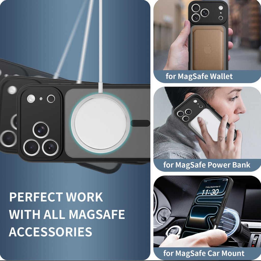 Magnetic Matte TPU Phone Case Compatible with iPhone 17 Air, Skin-Feel Anti-Fingerprint Semi-Transparent Protective Cover