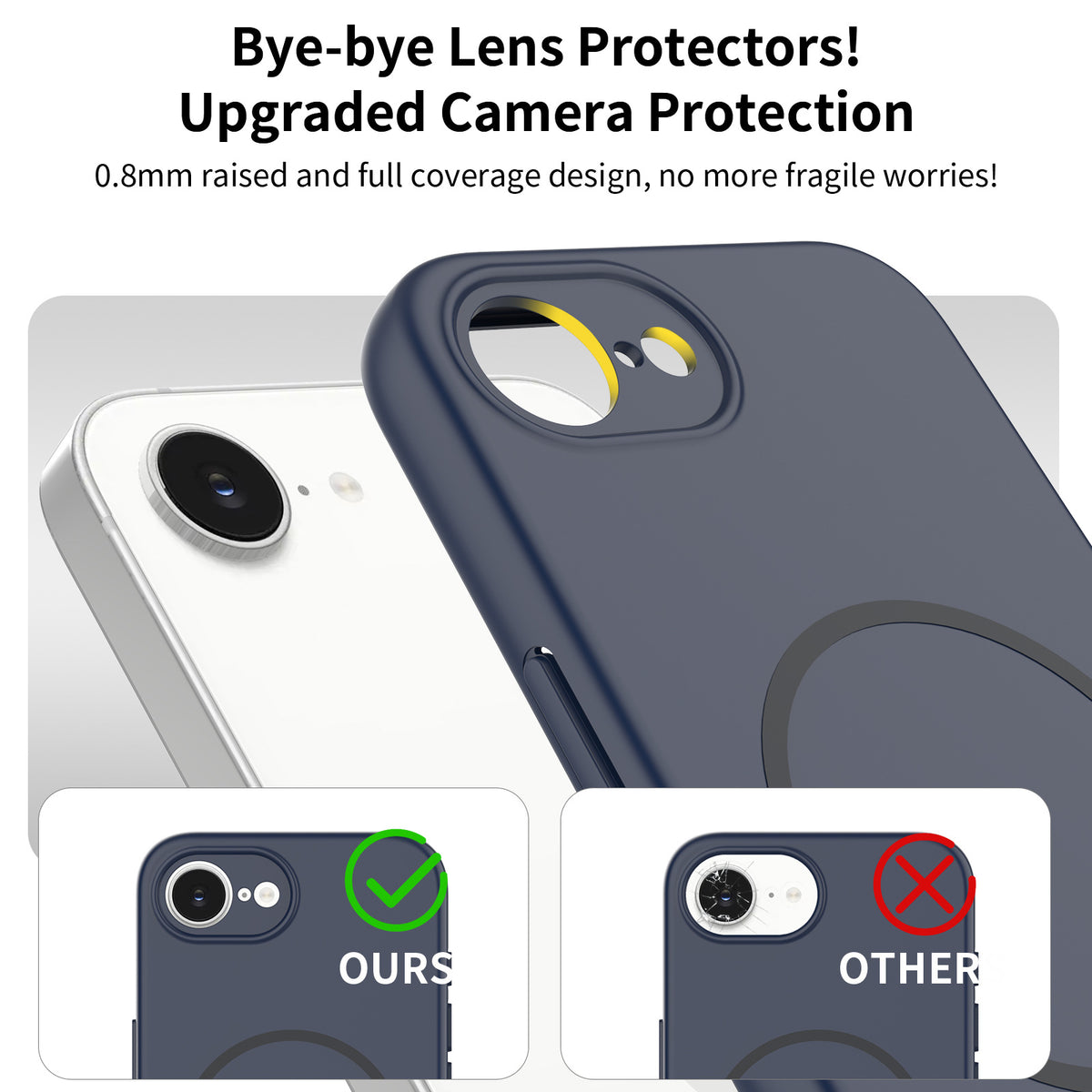 Magnetic Matte Silicone Phone Case with Lanyard Hole, Full-Cover Shockproof Protective Cover Compatible with iPhone 16 / 17 Series