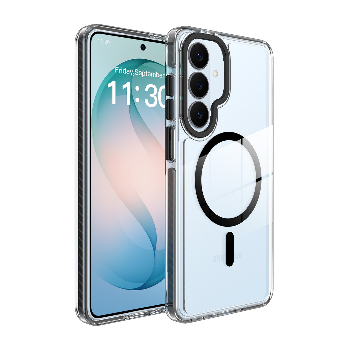 Magnetic Clear Phone Case for Samsung Galaxy S24 S25 Ultra A16 A55, Shockproof Anti-Drop TPU Protective Cover