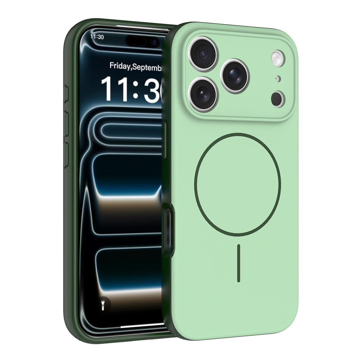 Magnetic Skin-Feel Protective Phone Case for iPhone 17 16 15 Pro Max, Anti-Fall TPU Two-in-One Cover with Lanyard Design
