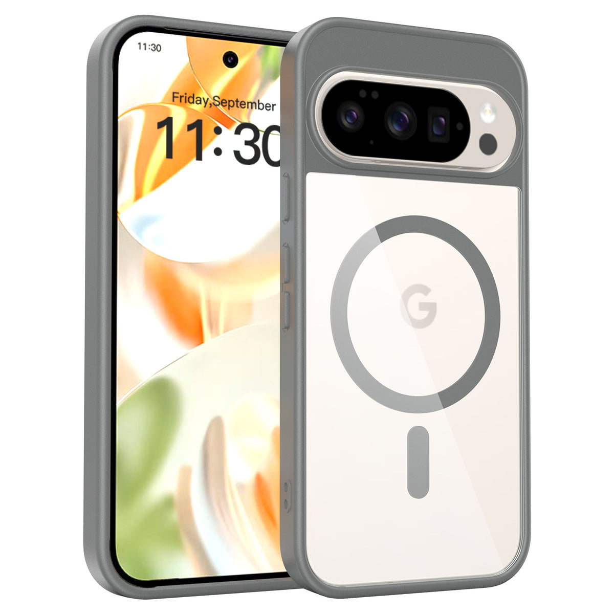 Magnetic Transparent Phone Case for Google Pixel 9 / 10 Series, Shockproof TPU+PC Hybrid Protective Cover
