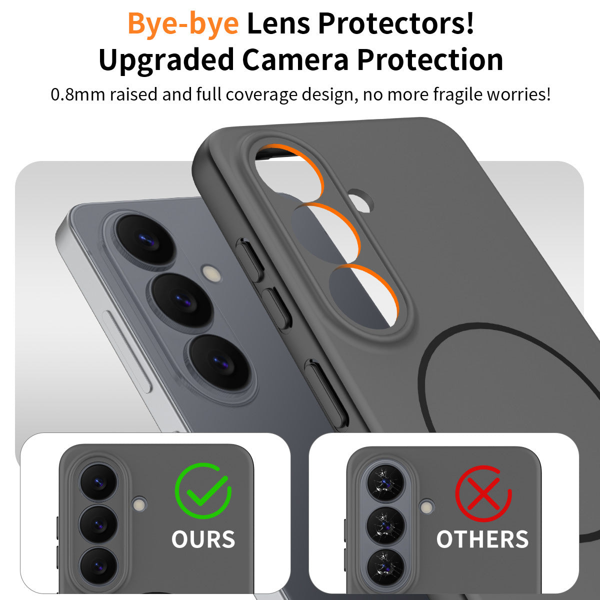 Matte Magnetic Phone Case Compatible with Samsung Galaxy S26 / S26 Plus / S25, TPU Protective Cover with Lanyard Hole & Anti-Fingerprint Finish - Light Brown