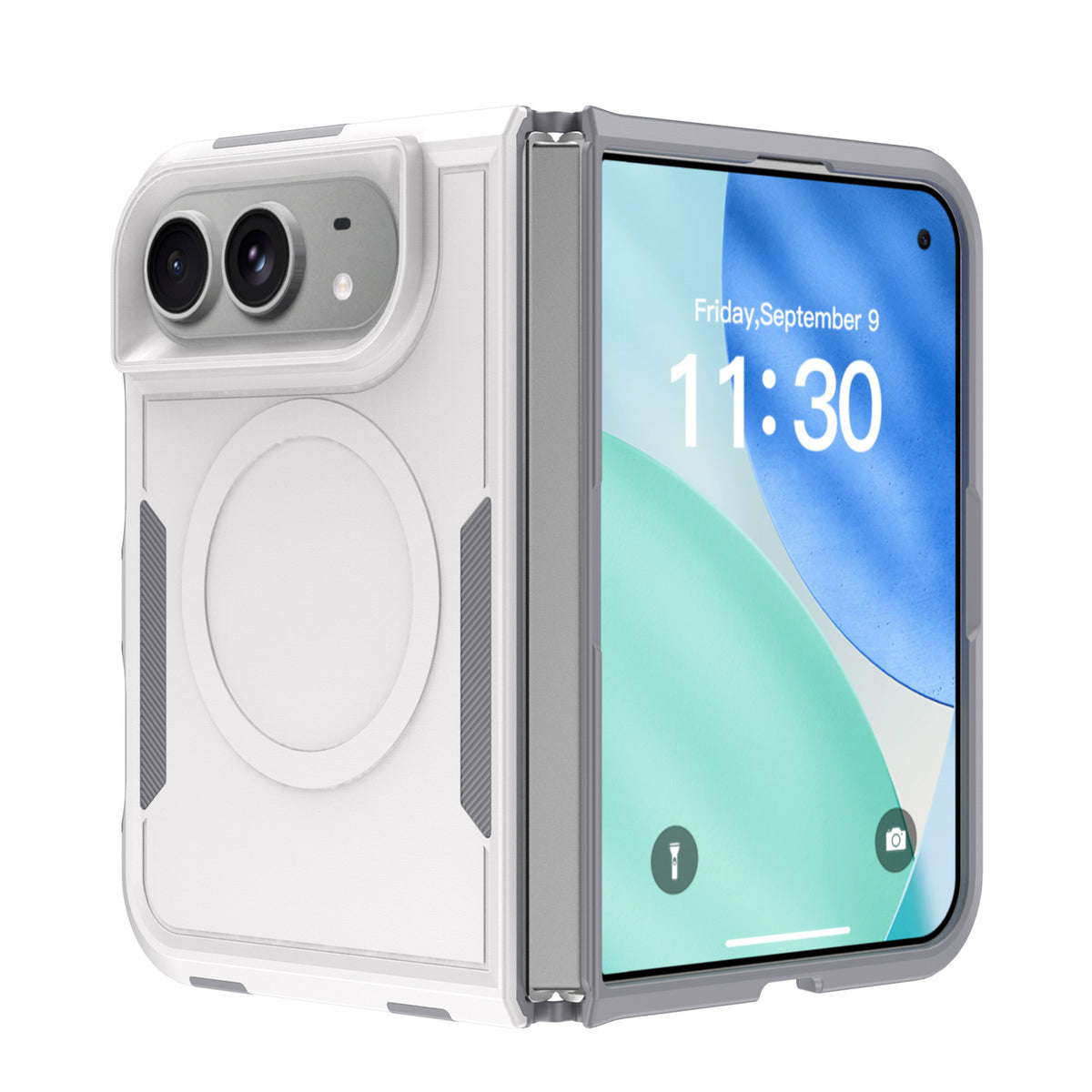 Magnetic Shockproof Protective Case Compatible with iPhone 18 Fold / Duo, Premium TPU Anti-Drop Cover for Horizontal Folding Phone