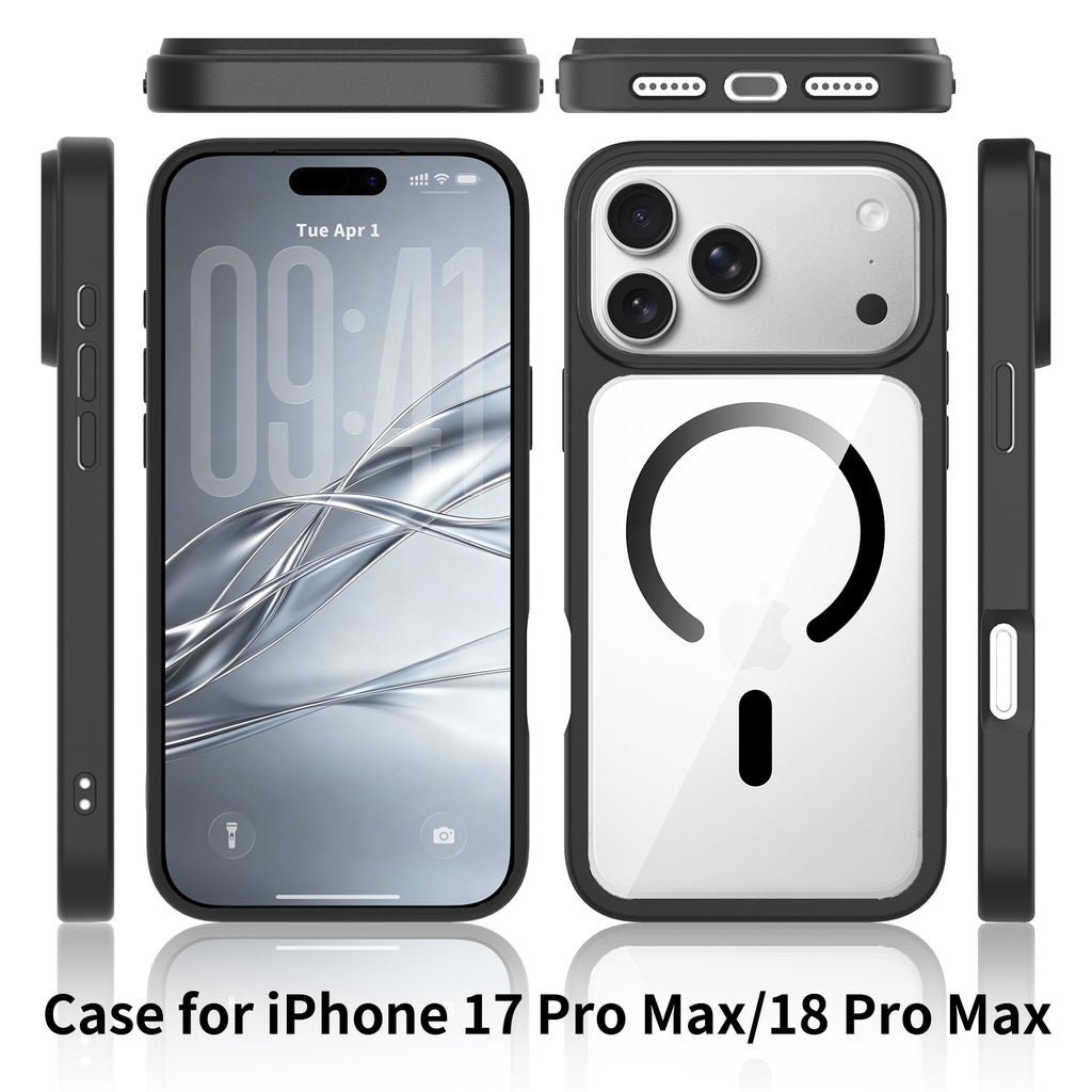 Sanfeng Skin-Feel Transparent Magnetic Phone Case, Anti-Fingerprint Shockproof Silicone Protective Cover
