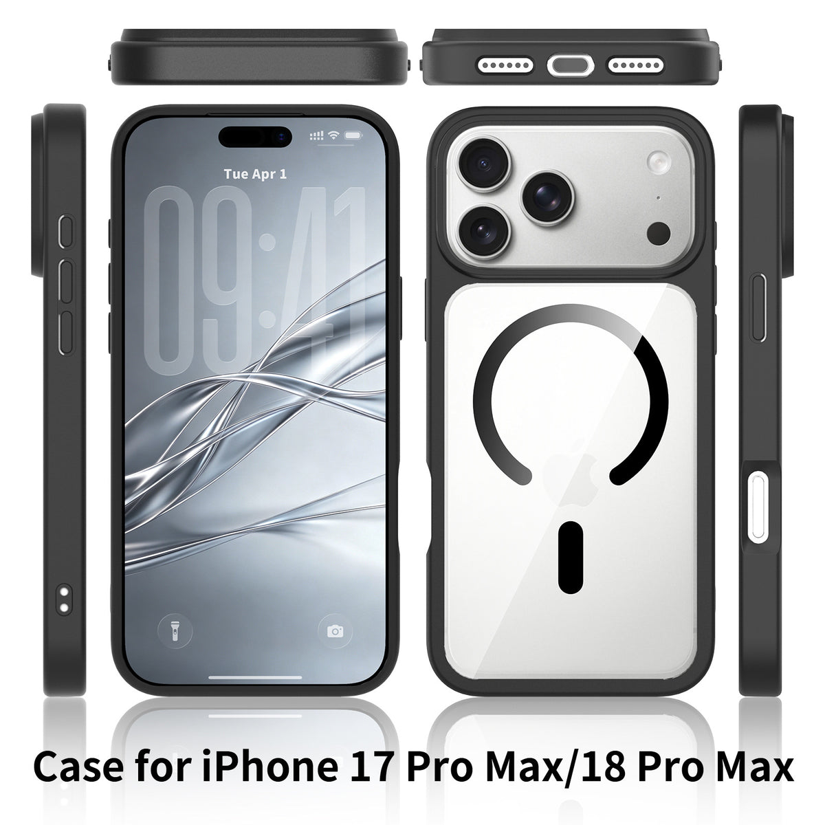 Sanfeng Skin-Feel Transparent Magnetic Phone Case, Anti-Fingerprint Shockproof Silicone Protective Cover
