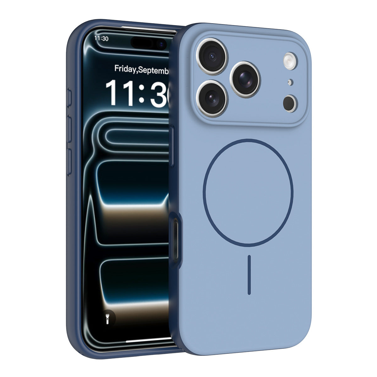 Magnetic Skin-Feel Protective Phone Case for iPhone 17 16 15 Pro Max, Anti-Fall TPU Two-in-One Cover with Lanyard Design