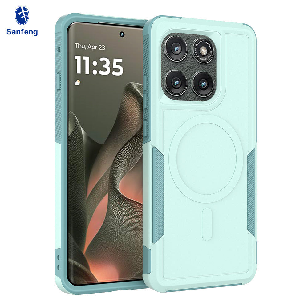 Sanfeng Magnetic 2-in-1 Anti-Drop Phone Case for Motorola Moto 2025 Edge 50 Pro Ultra G Play Power TPU+PC Protective Cover