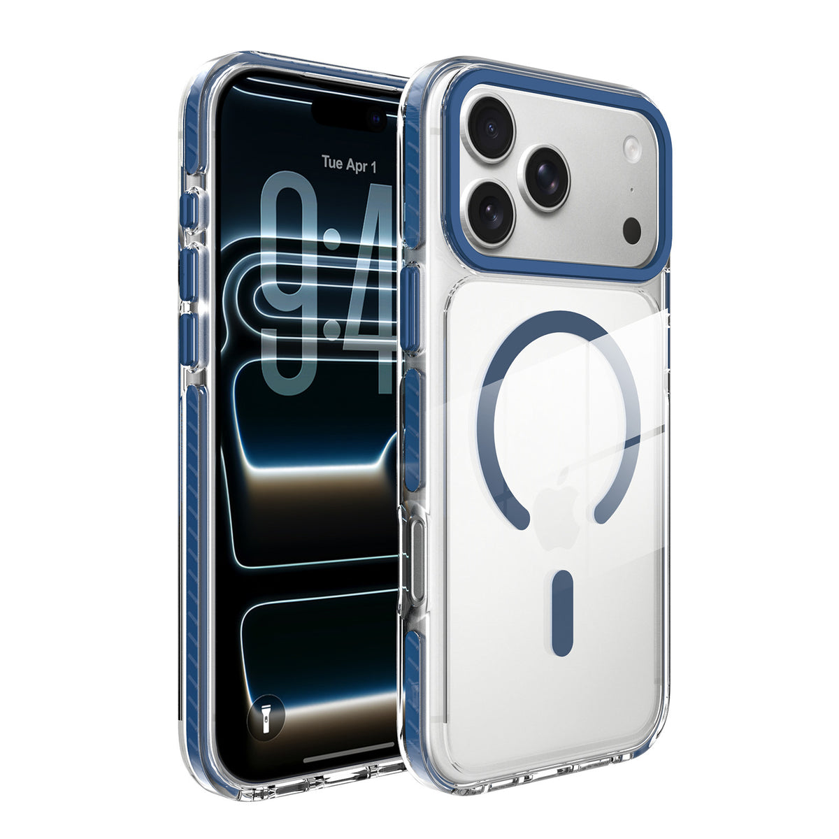 Sanfeng Transparent Shockproof Phone Case for iPhone, Dual-Color Clear Silicone Anti-Fingerprint Protective Cover