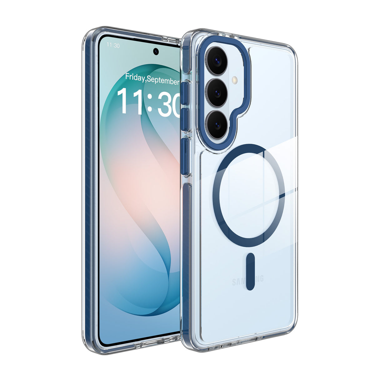 Magnetic Clear Phone Case for Samsung Galaxy S24 S25 Ultra A16 A55, Shockproof Anti-Drop TPU Protective Cover