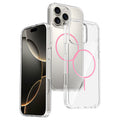 Transparent Magnetic Phone Case with Rainbow Ring for iPhone 16 15 14 Pro Max Plus, Shockproof Clear TPU 2-in-1 Protective Cover