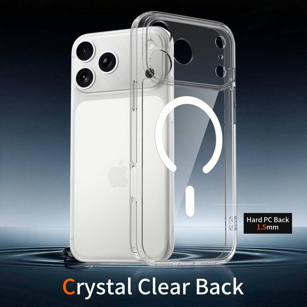 Sanfeng Clear Magnetic Phone Case for iPhone 16 Pro Max, Ultra-Thin Shockproof TPU Protective Cover with Precise Camera Protection