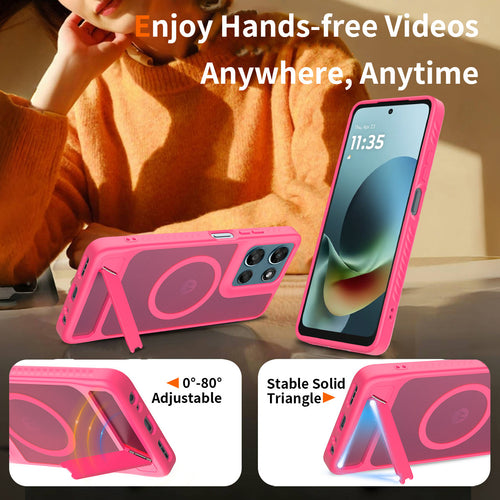2-in-1 Magnetic Stand Phone Case for Motorola Moto Edge 50 Pro/Ultra G Play Power 2025 Anti-Drop Shockproof TPU Cover