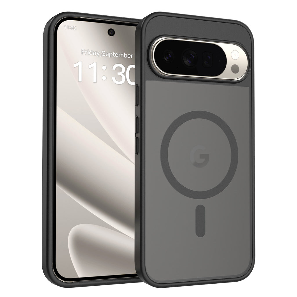 Magnetic Frosted Translucent Case Compatible with Google Pixel, Thickened Shockproof TPU Anti-Fall Protective Cover
