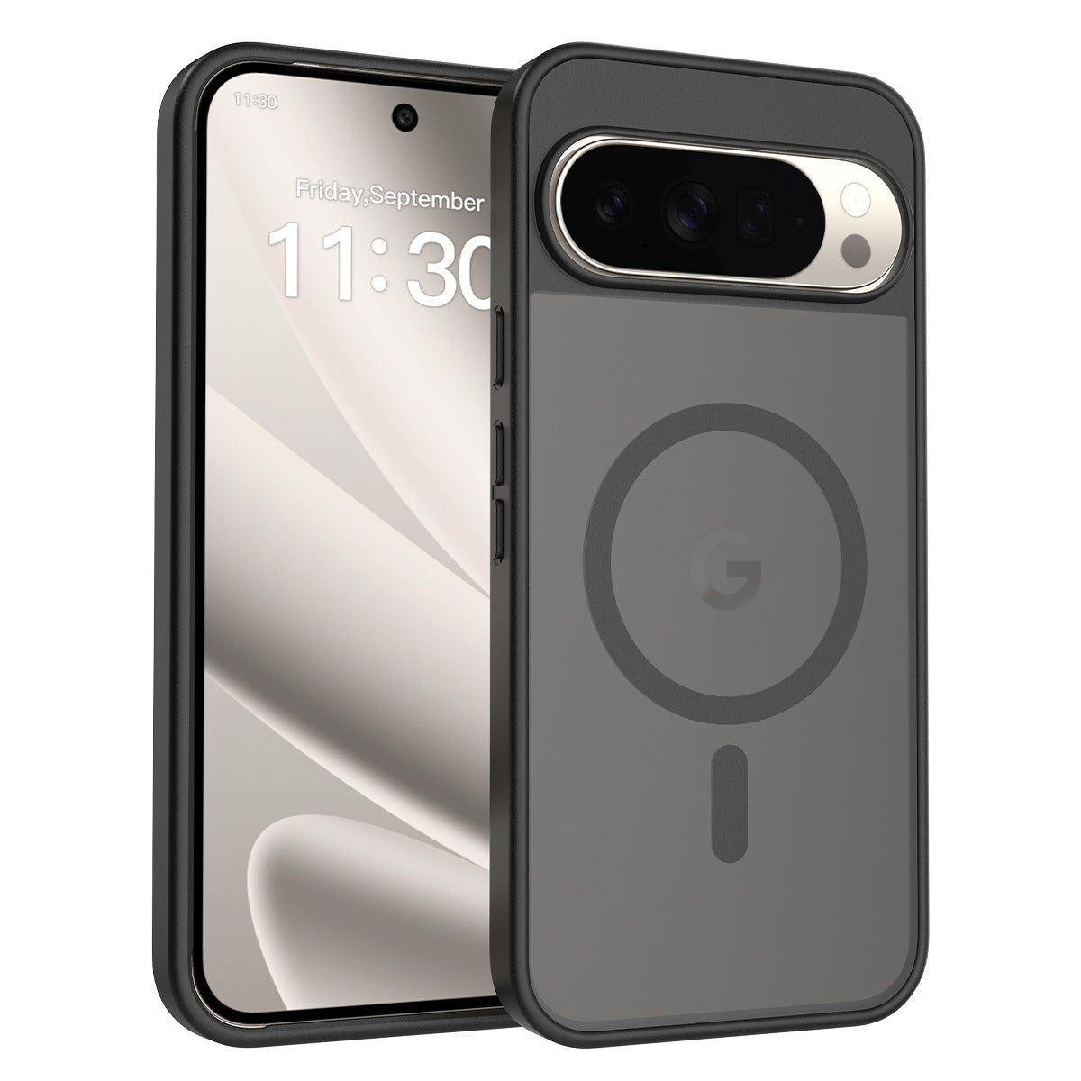 Magnetic Frosted Translucent Case Compatible with Google Pixel, Thickened Shockproof TPU Anti-Fall Protective Cover