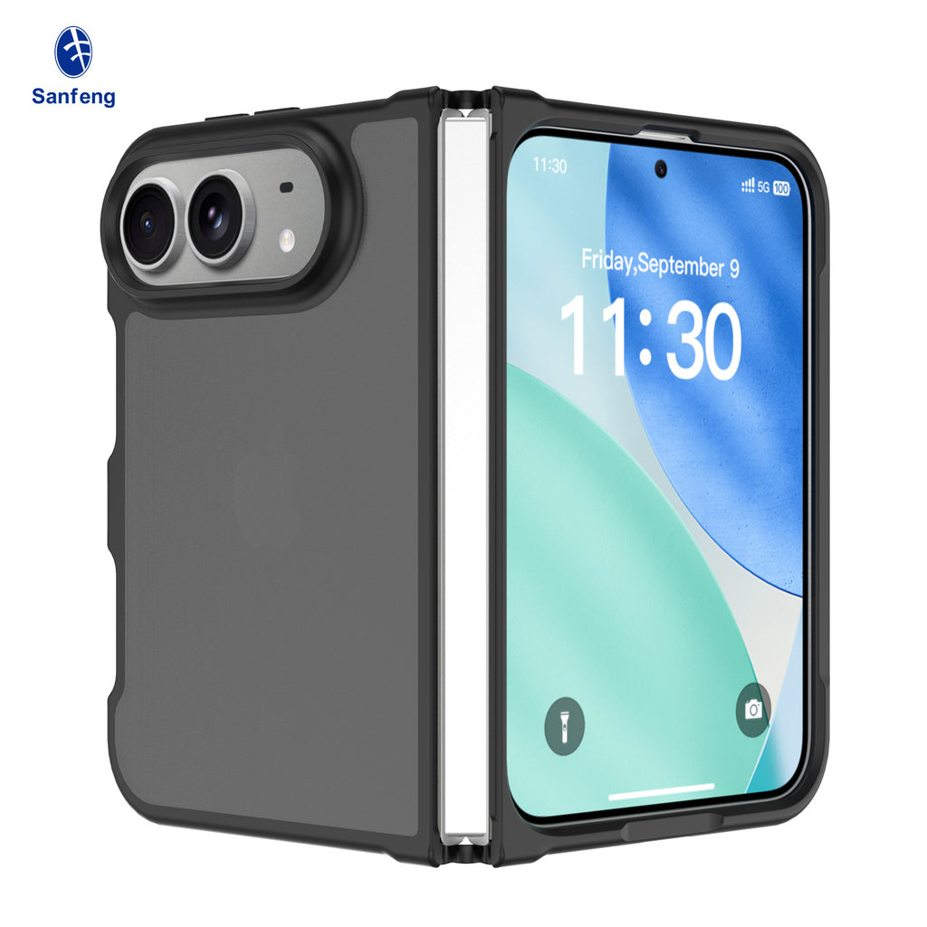 Sanfeng Matte Skin-Feel TPU Protective Case for iPhone, Semi-Transparent Anti-Fall Phone Cover