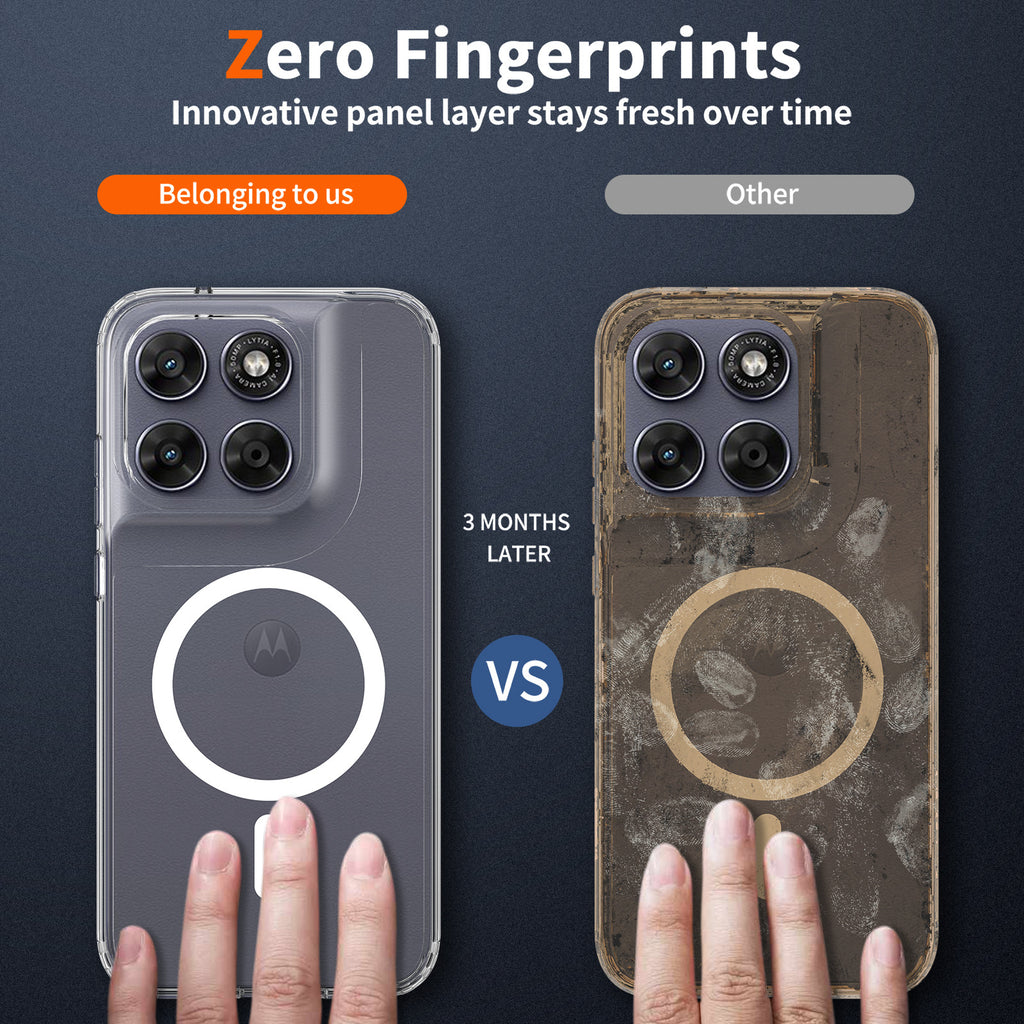 Transparent Magnetic Shockproof Case for Motorola Moto G & Edge Series, Slim 1.5mm Anti-Fingerprint TPU Protective Clear Cover