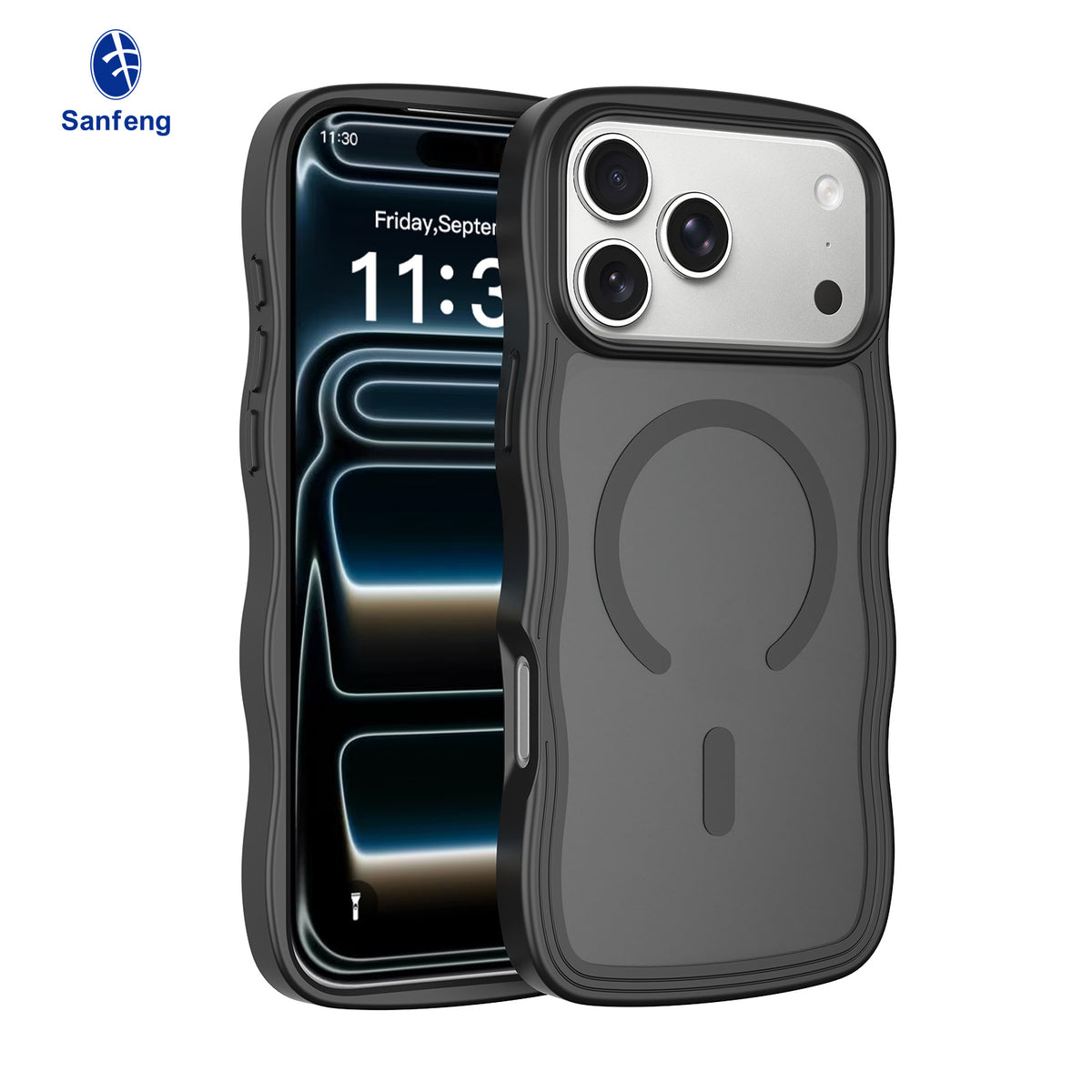 Sanfeng Magnetic Skin-Feel TPU Phone Case, Minimalist Anti-Drop Protective Shockproof Cover Compatible with iPhone