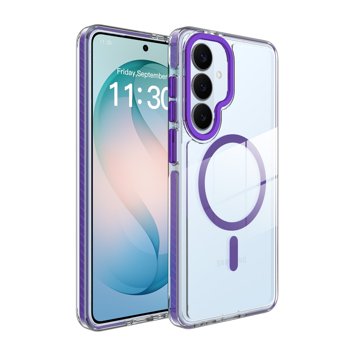 Magnetic Clear Phone Case for Samsung Galaxy S24 S25 Ultra A16 A55, Shockproof Anti-Drop TPU Protective Cover