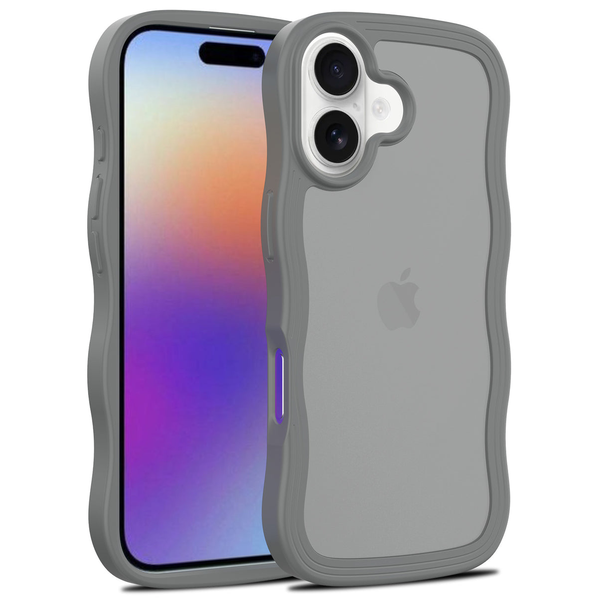 Skin-Feel Frosted Magnetic Phone Case with Wavy Edge for iPhone 16 15 14 13 Pro Max Plus, Matte TPU Protective Cover