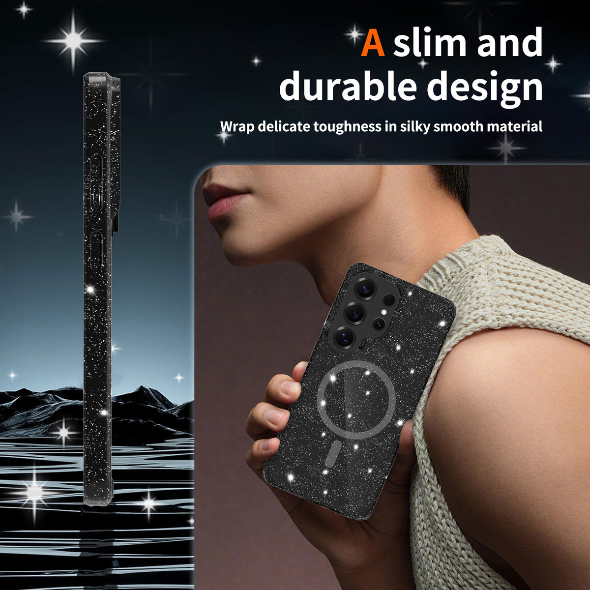 Clear Magnetic Case Compatible with Samsung Galaxy S25 Ultra S26 Plus Transparent TPU Anti-Scratch Protective Phone Cover