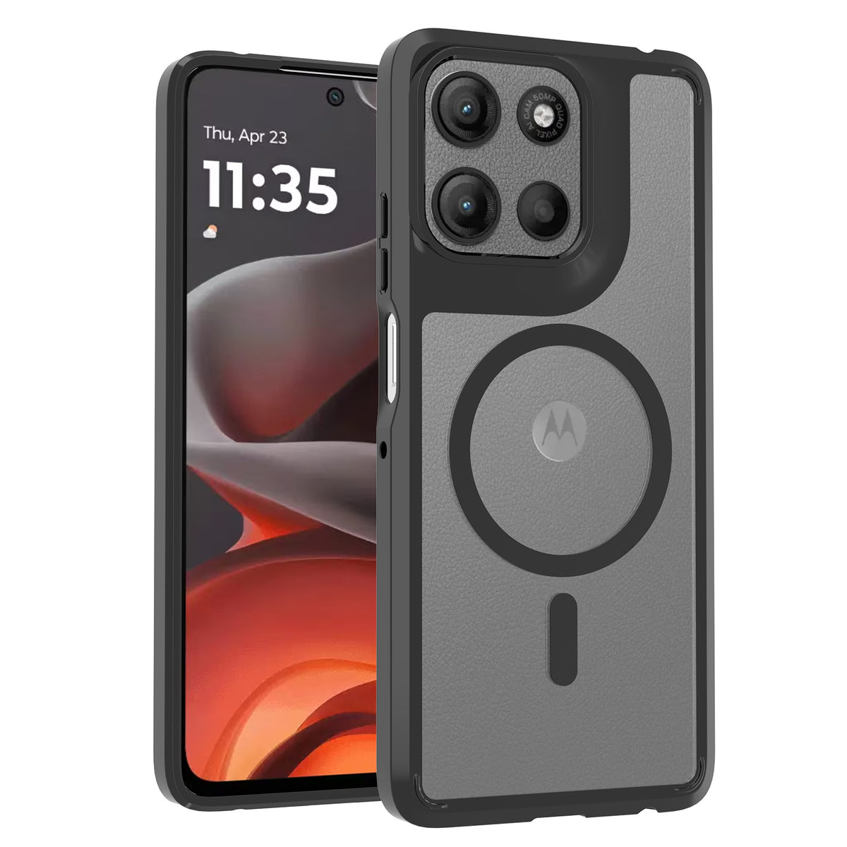 Magnetic Transparent Shockproof Case for Motorola Edge & Moto G Series, PC+TPU Anti-Fingerprint Protective Clear Cover