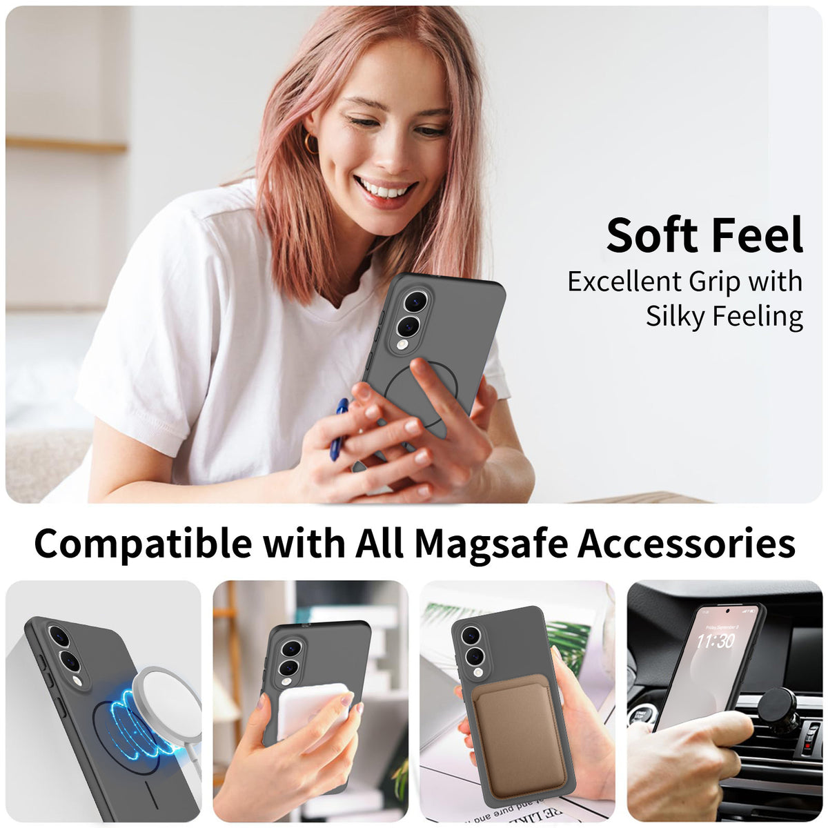 Frosted Magnetic Shockproof Phone Case for Samsung Galaxy S25 Ultra S24 FE S22 with Lanyard Hole