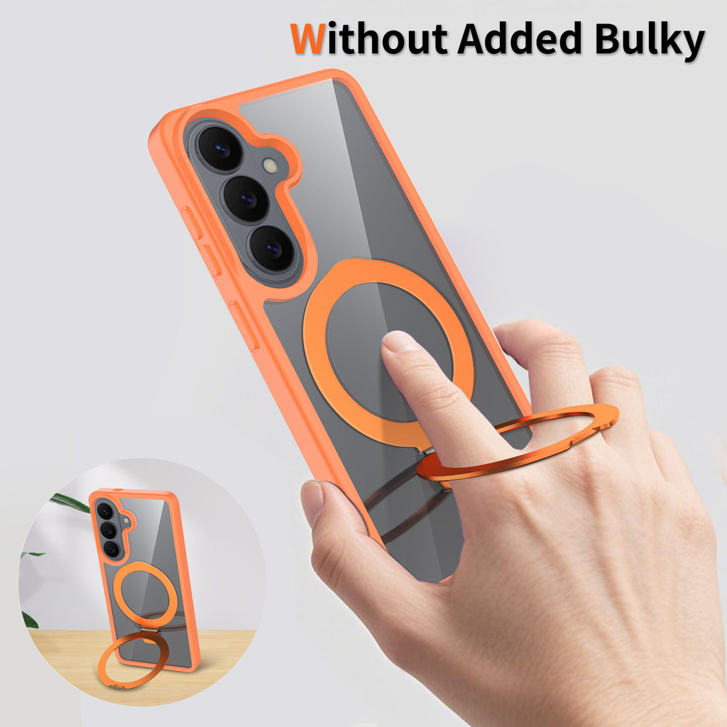 Magnetic Frosted Shockproof Stand Phone Case for Samsung Galaxy S25 S24 S23 Ultra Plus, Slim TPU Anti-Fingerprint Protective Cover with Invisible Kickstand